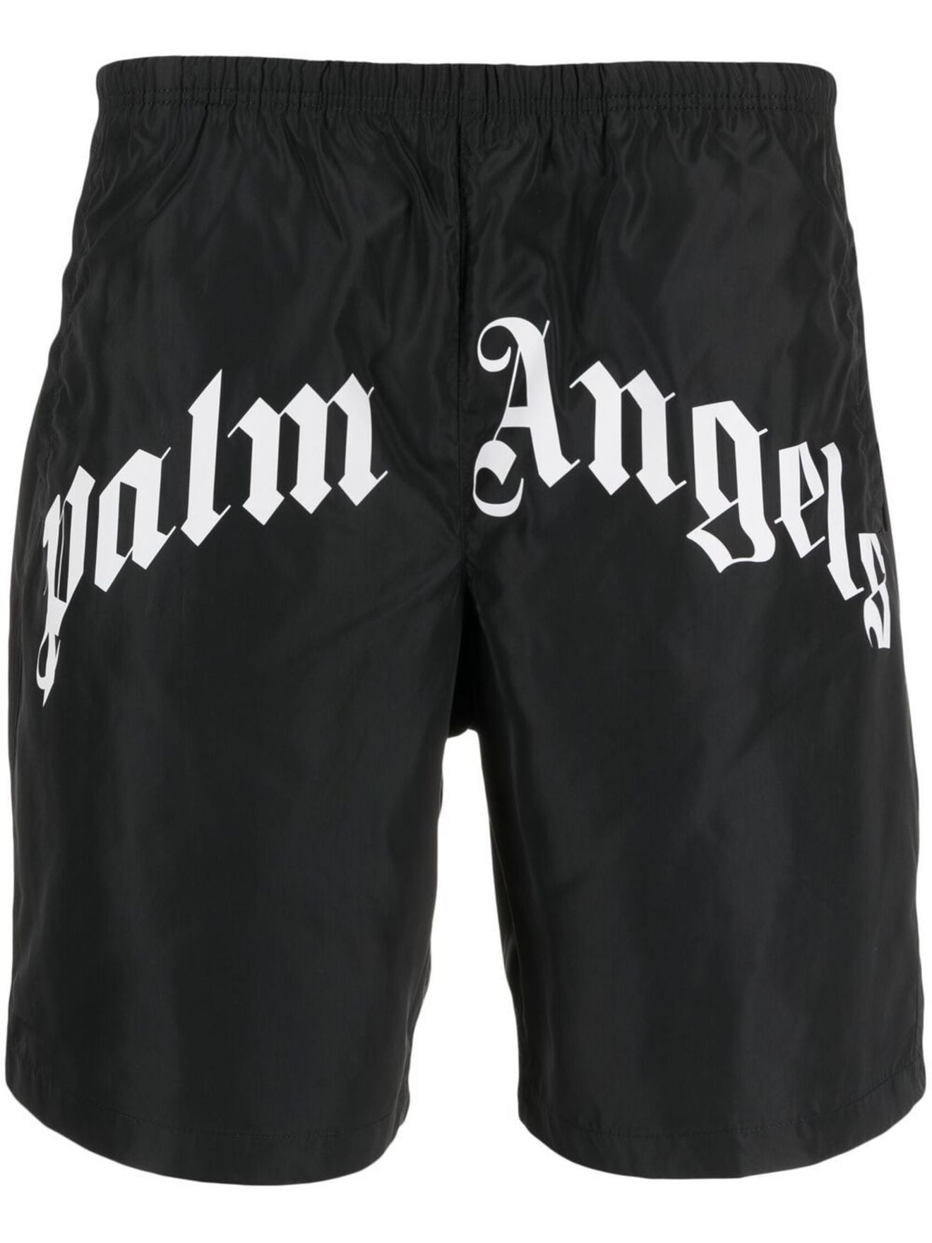 Palm Angels curved logo swimming shorts black | MODES