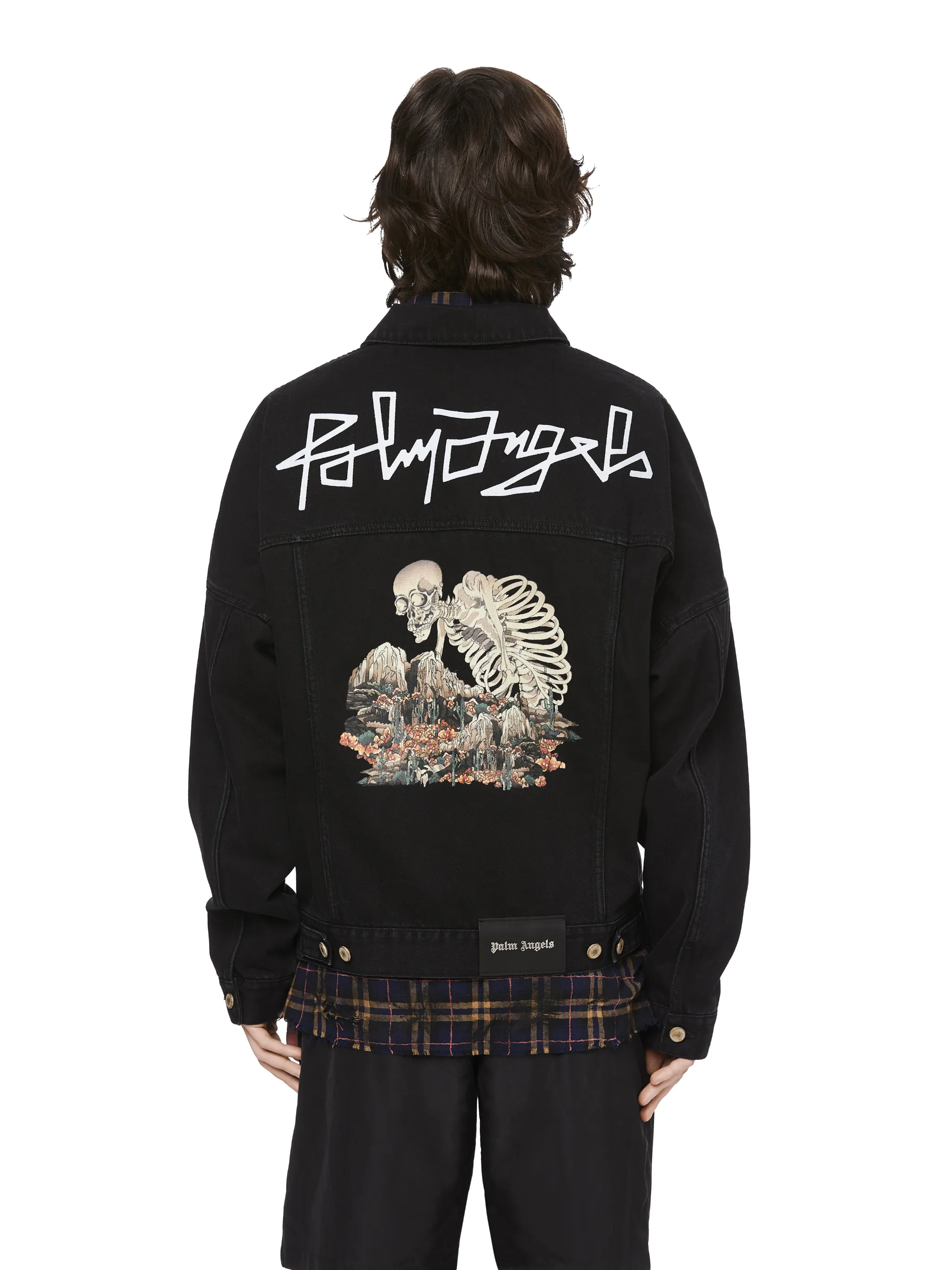 Desert Skull print denim jacket in black Palm Angels® Official