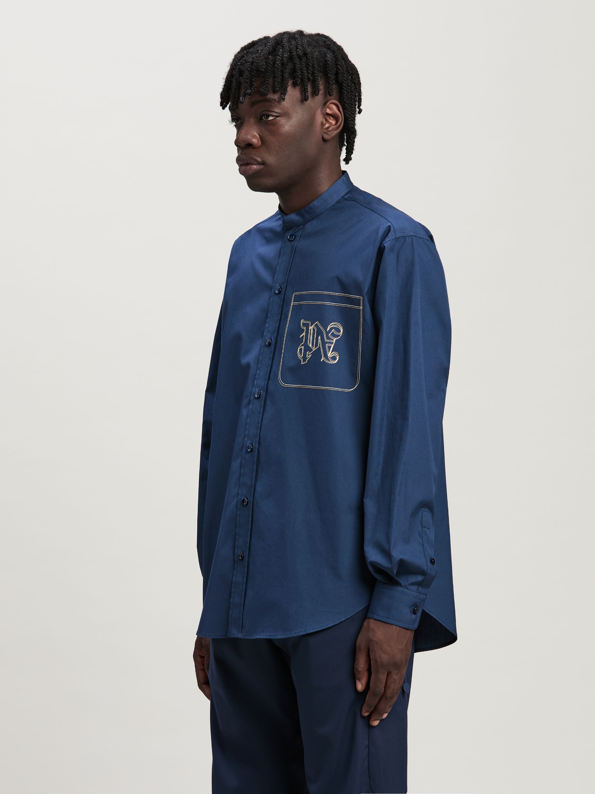 Double Monogram Korean Shirt on Sale - Palm Angels® Official