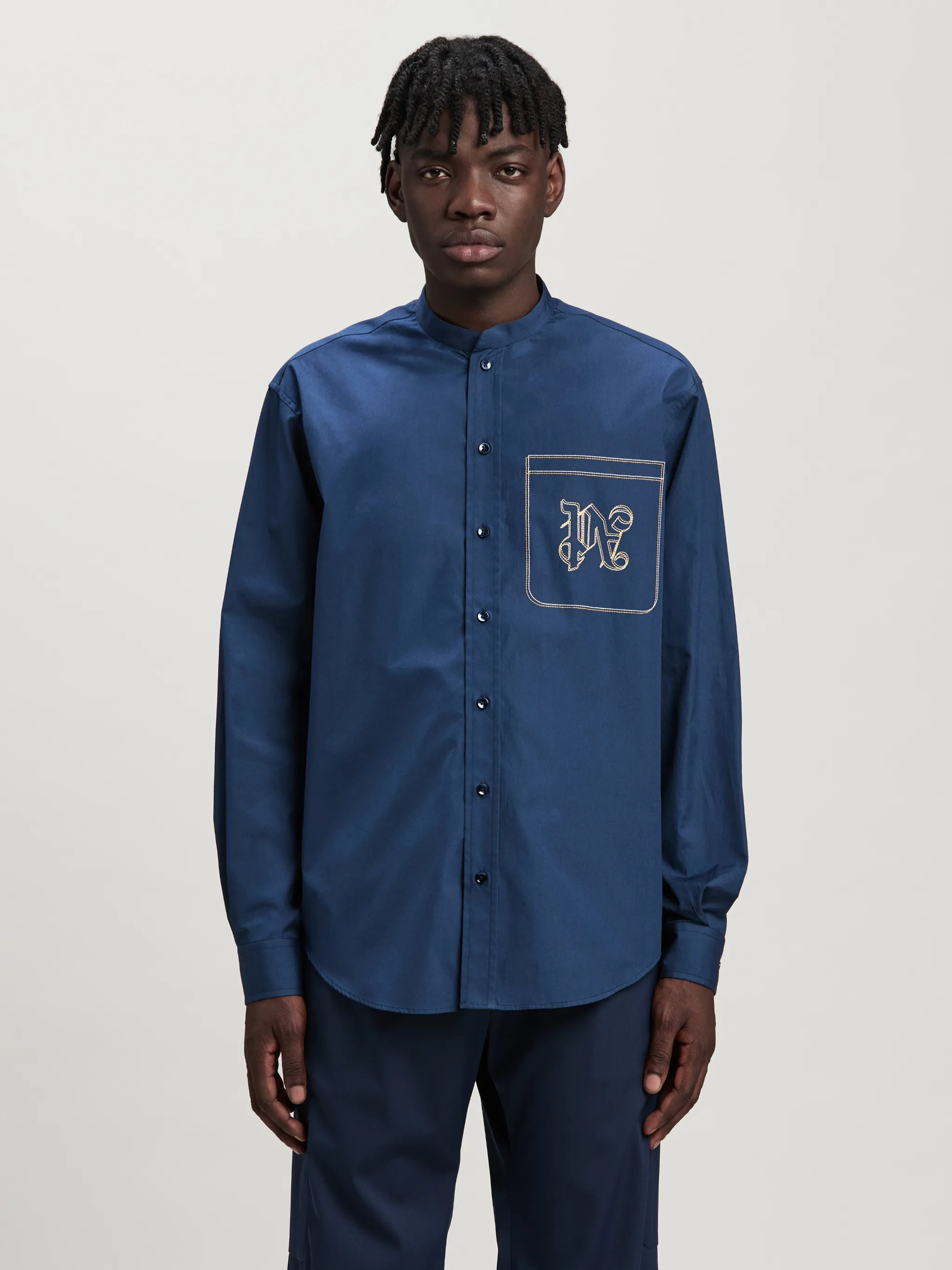 Double Monogram Korean Shirt on Sale - Palm Angels® Official