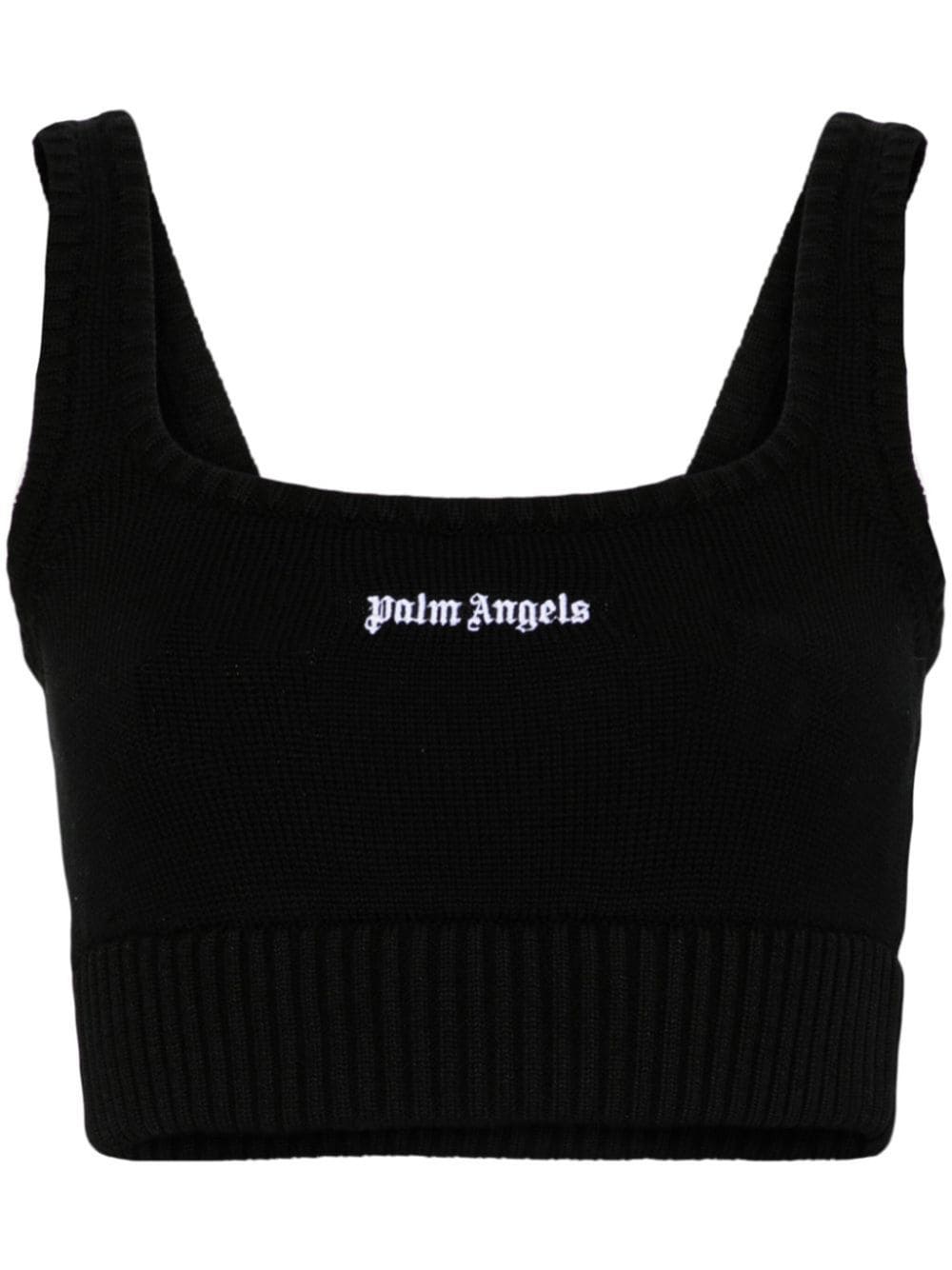 embroidered-logo knit tank top, Palm Angels