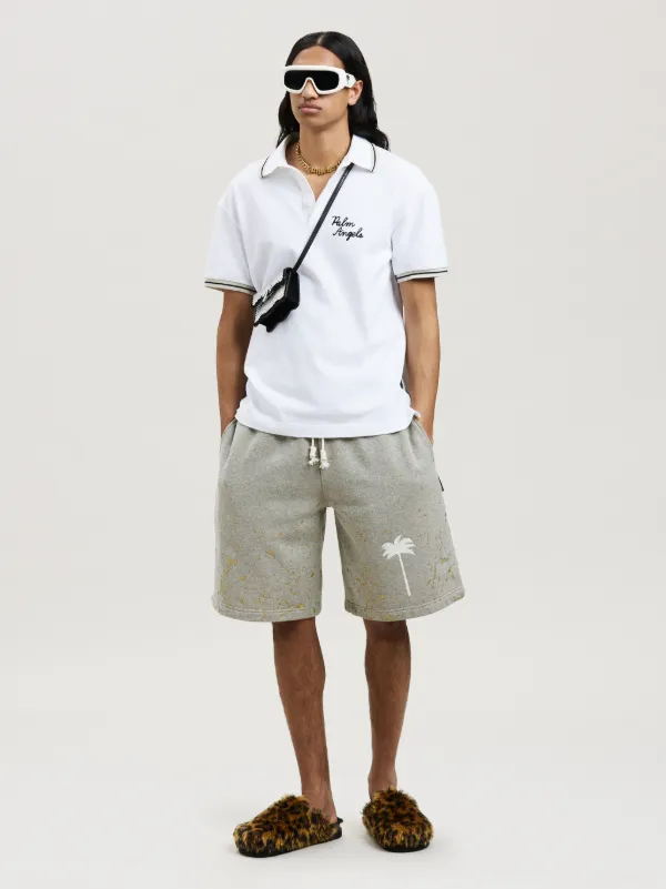 EMBROIDERED PALM ANGELS POLO in white - Palm Angels® Official