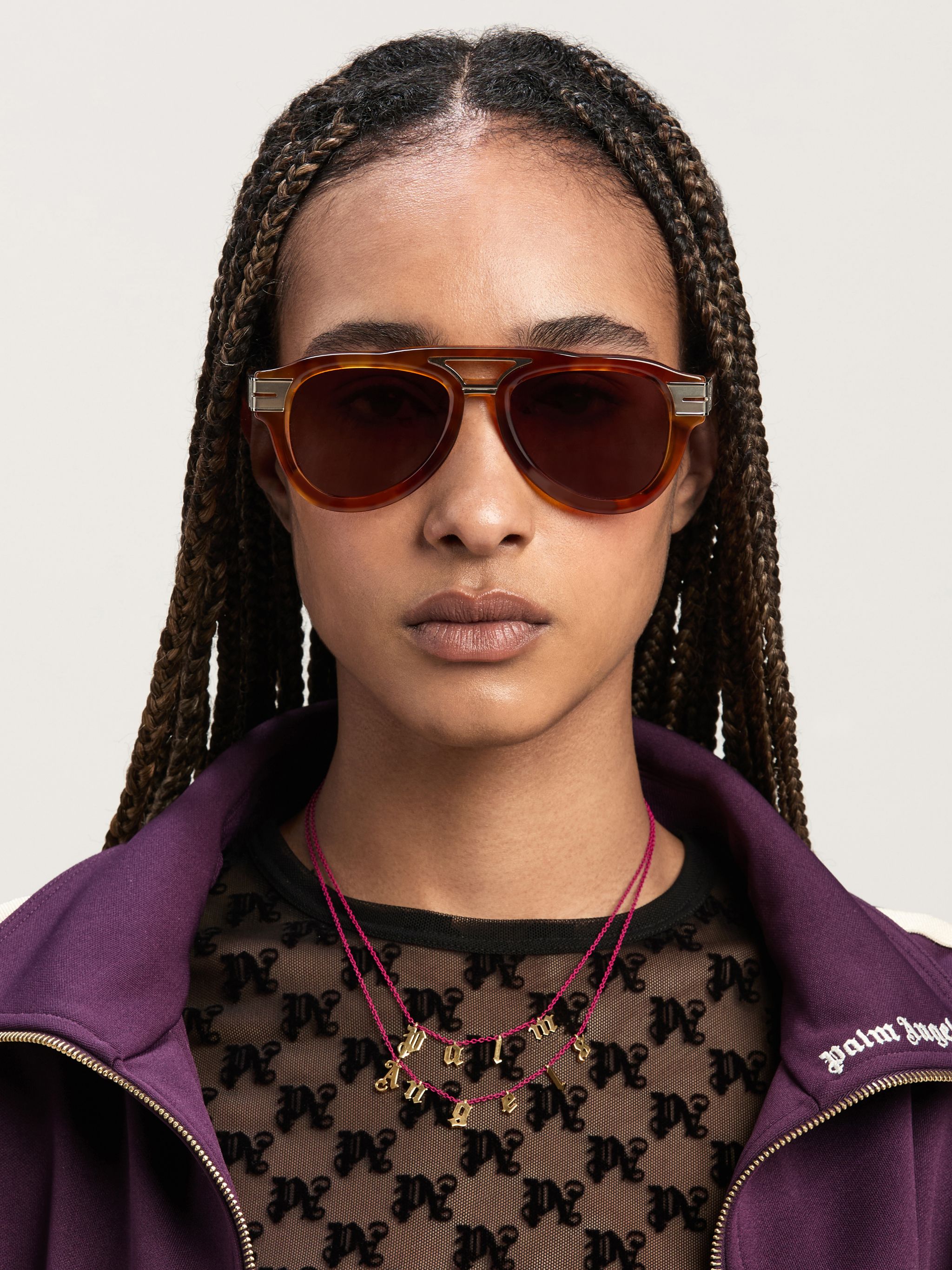 Paradise Sunglasses in brown - Palm Angels® Official