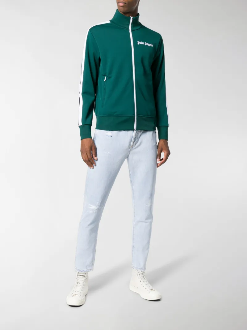 Palm Angels Felpa con zip verde | MODES