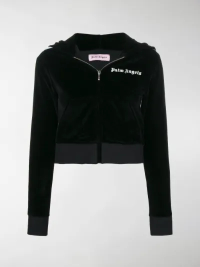 Felpa Zip Colore Con Crop Di Angels Nero Palm xq80I0