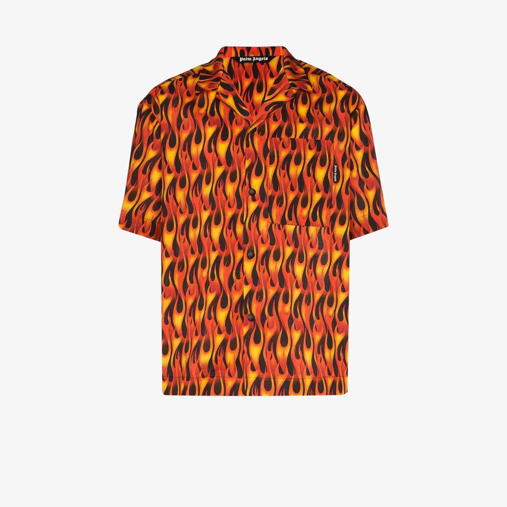 red flames bowling shirt