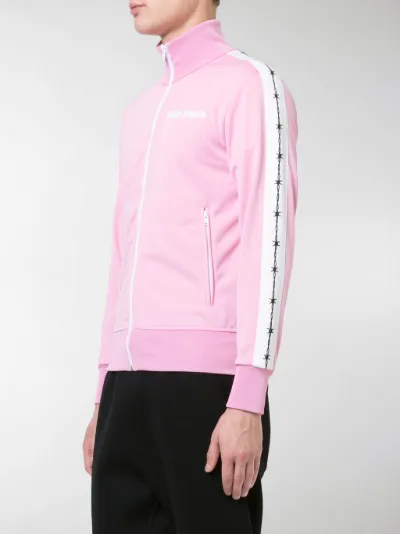 Palm Angels Giacca della tuta con stampa filo spinato rosa | MODES