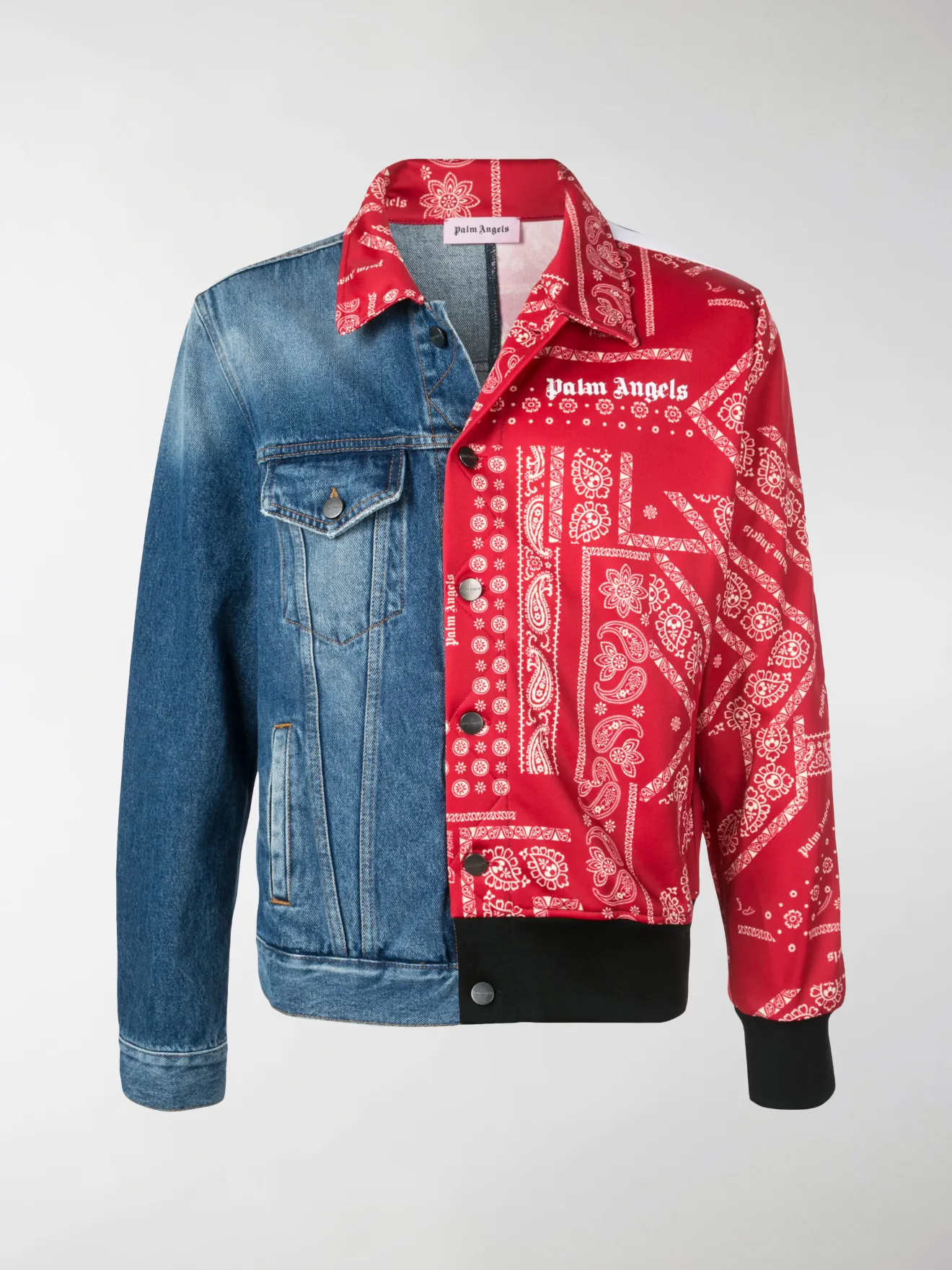 Palm Angels Giubbotto di jeans patchwork blu | MODES