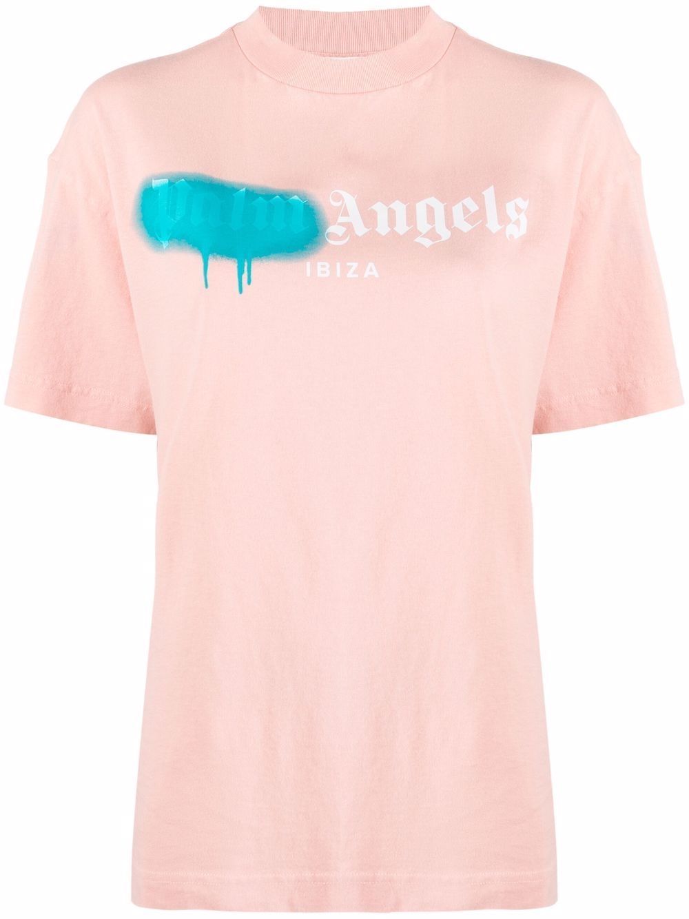 MIAMI SPRAYED LOGO T-SHIRT in white - Palm Angels® Official