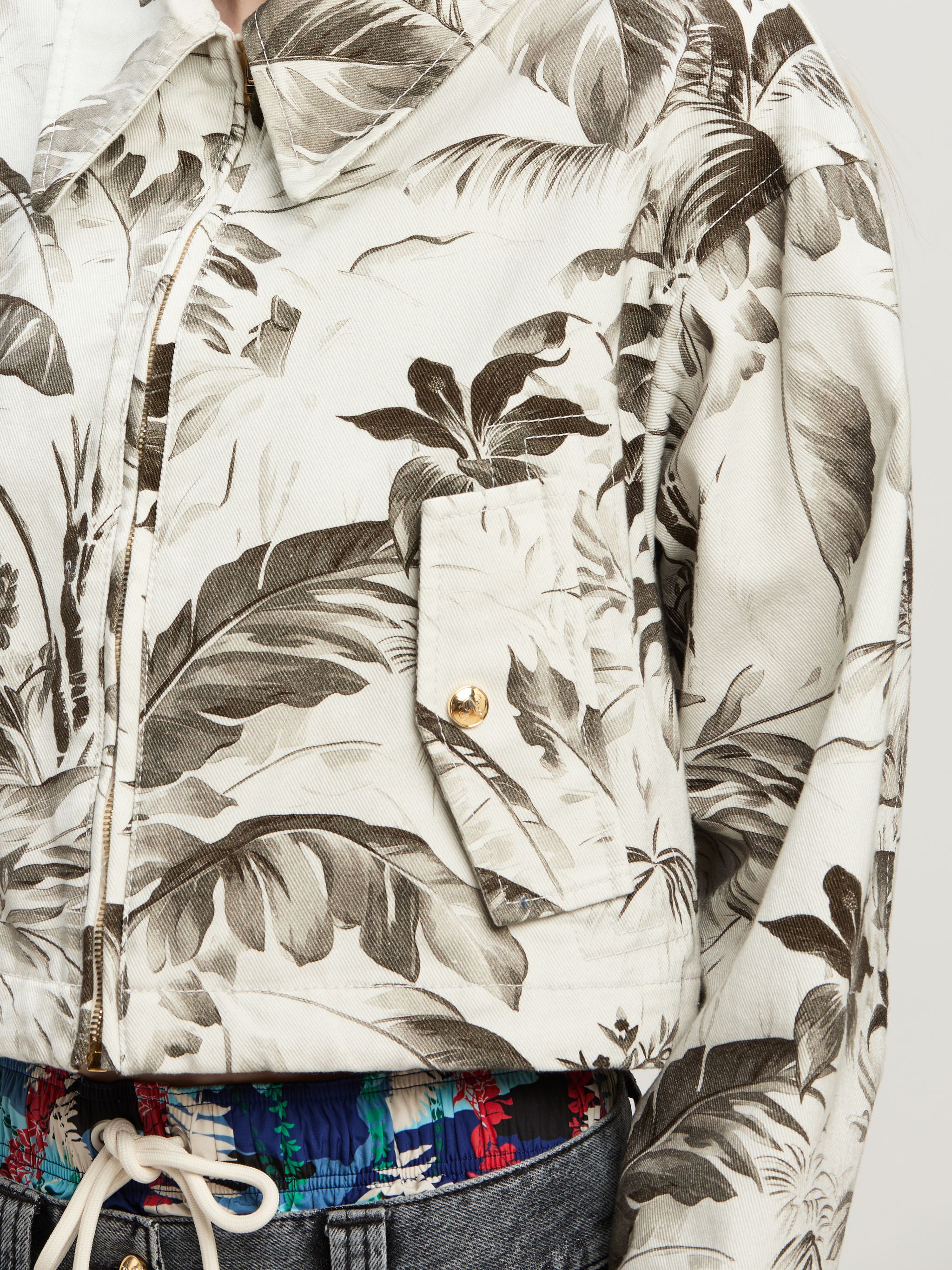 Jungle print crop Jacket on Sale - Palm Angels® Official