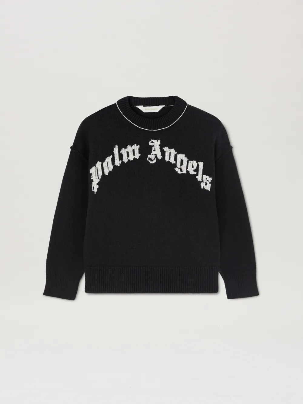 Curved Logo sweater in black - Palm Angels® Official