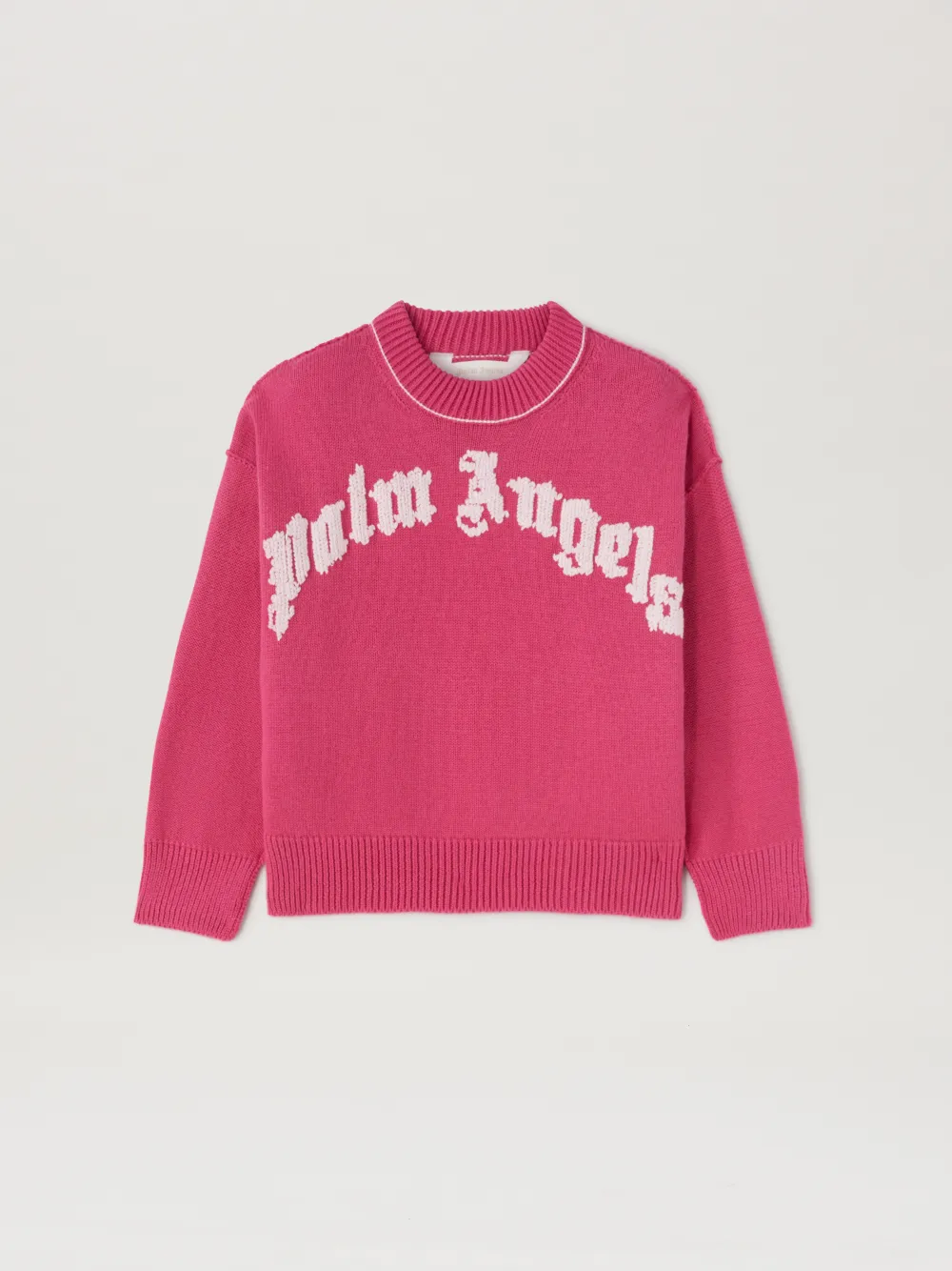 Curved Logo sweater in pink - Palm Angels® Official