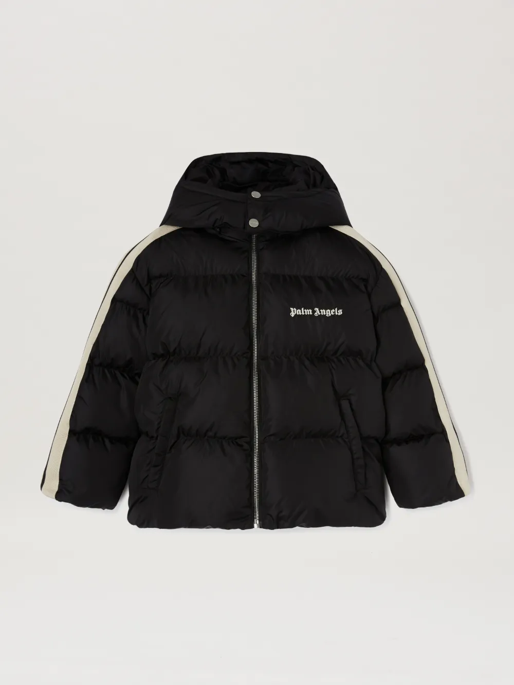Hooded Puffer Jacket in black - Palm Angels® Official Hooded Puffer Jacket in black - Palm Angels® Official