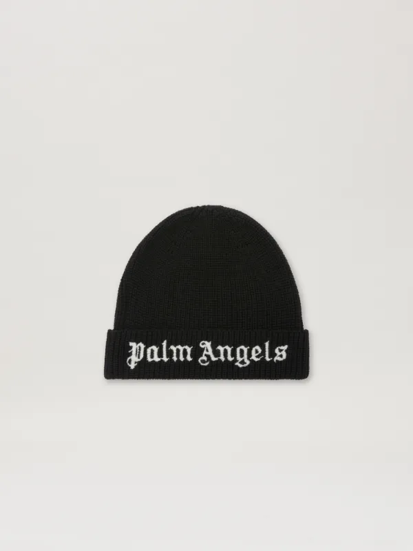 Logo Beanie in black - Palm Angels® Official