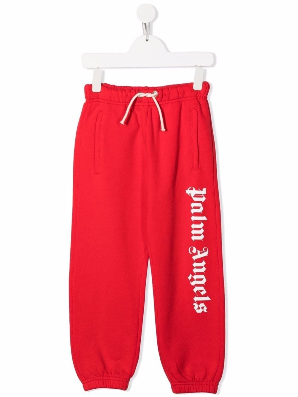 PALM ANGELS: jogging trousers with all over logo - Red