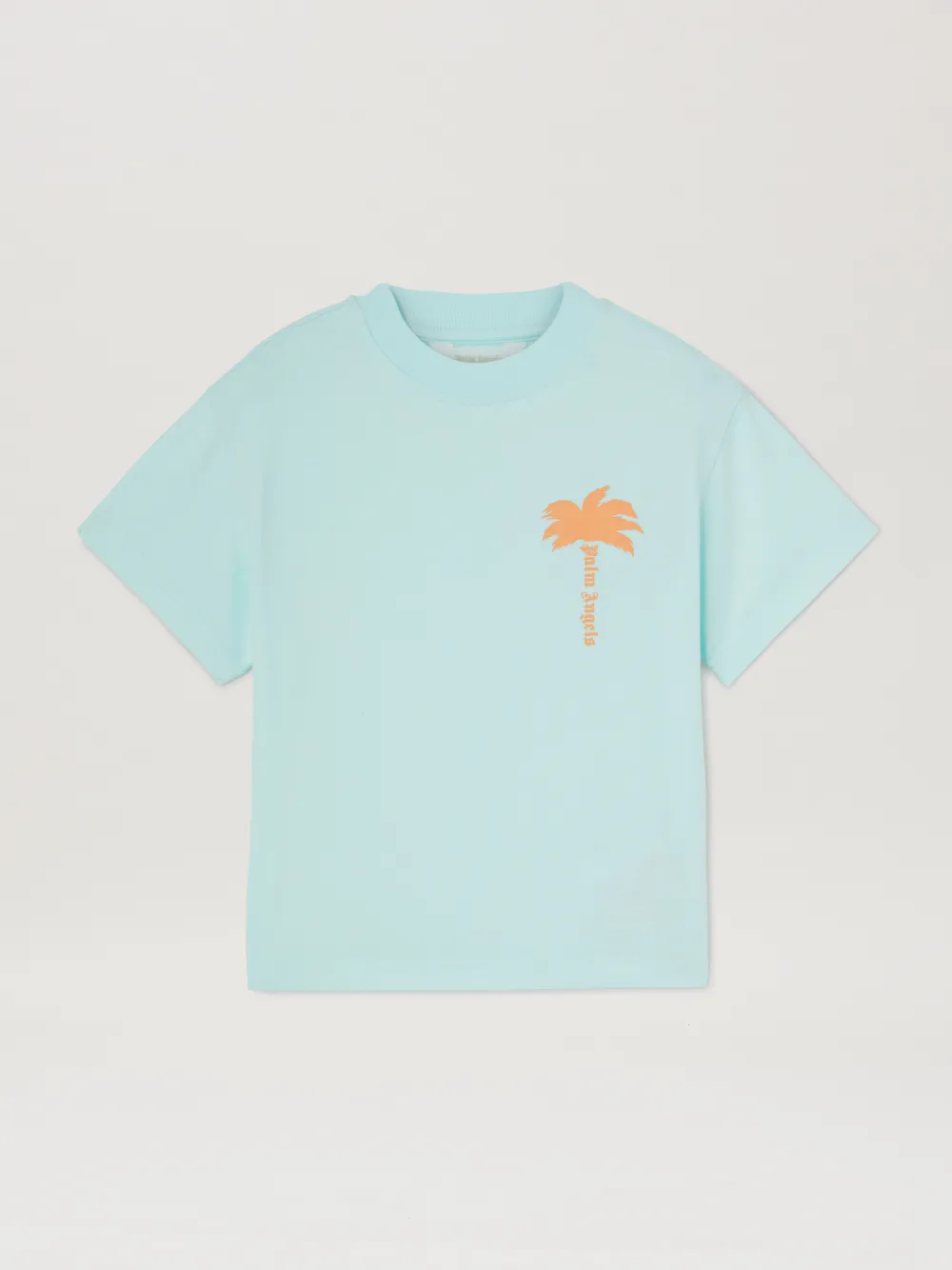 Multicolor logo embroidered T-shirt in blue - Palm Angels Multicolor logo embroidered T-shirt in blue - Palm Angels
