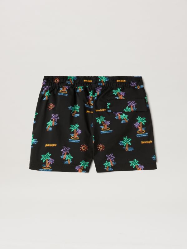 Neon Palms Swimshorts in black - Palm Angels® Official