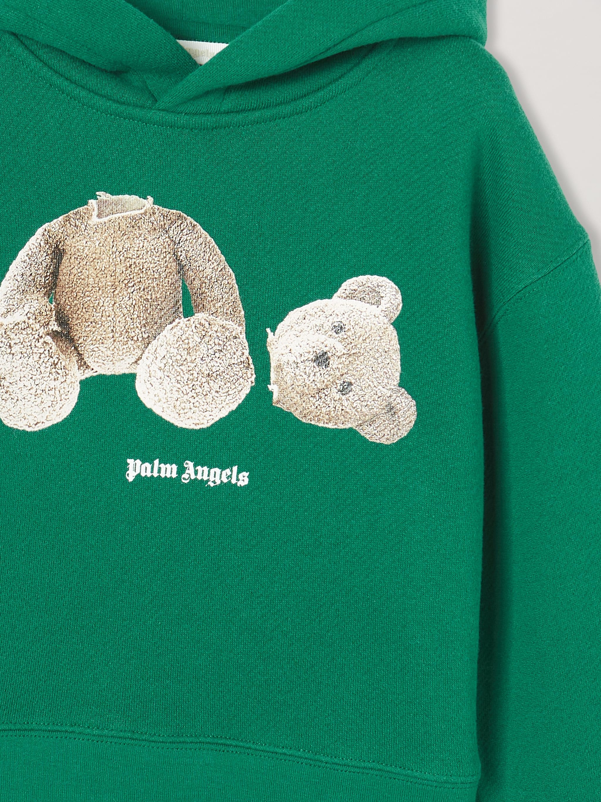EMBROIDERY BEAR HOODIE in green - Palm Angels® Official