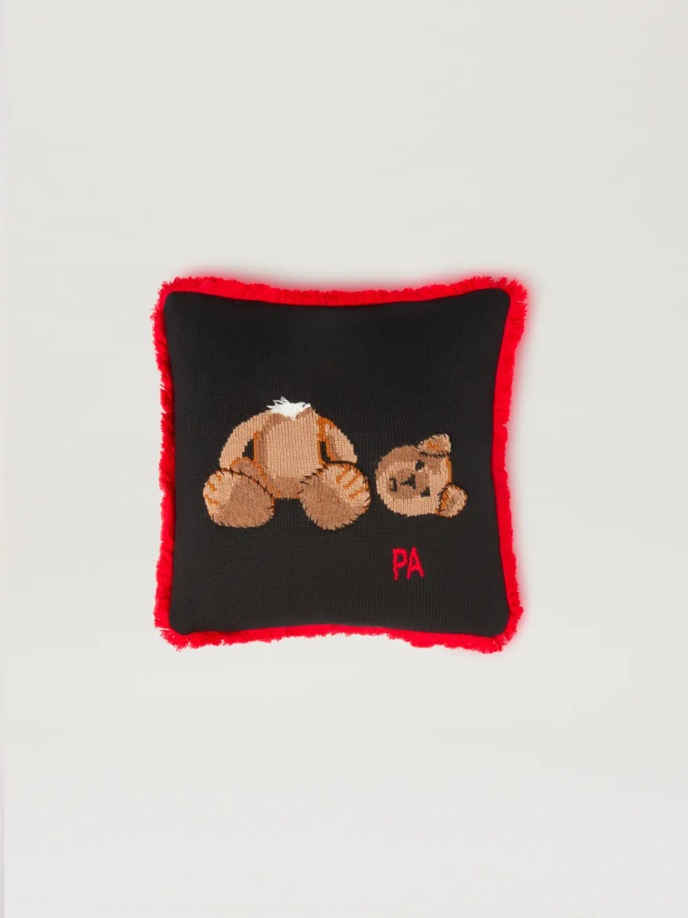 Knitted Teddy Bear Pillow in black Palm Angels® Official