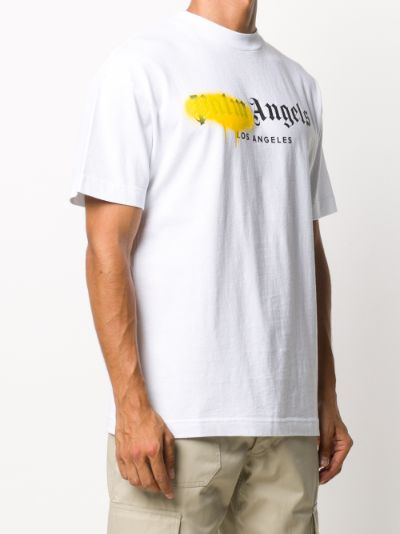 palm angels t shirt yellow spray