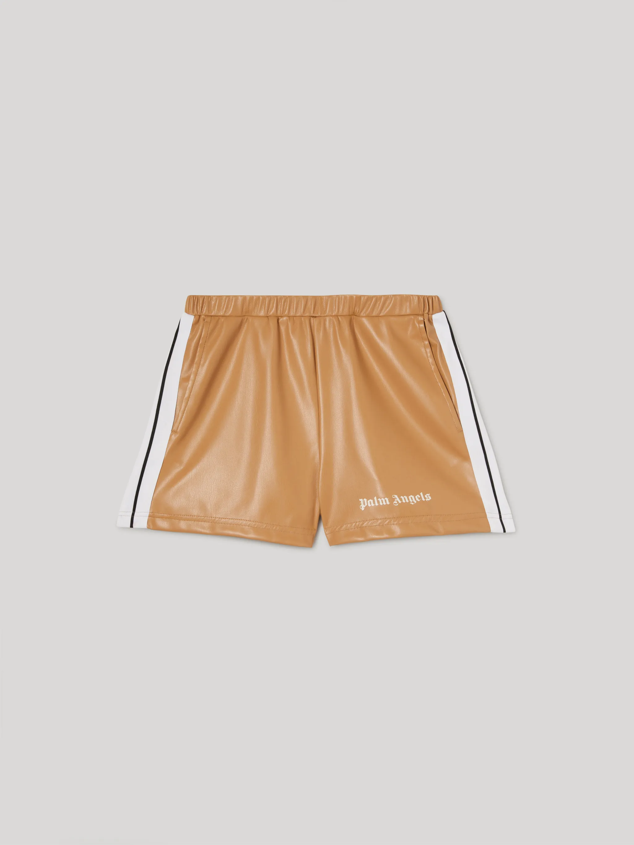 LEATHER TRACK SHORTS - Palm Angels® Official