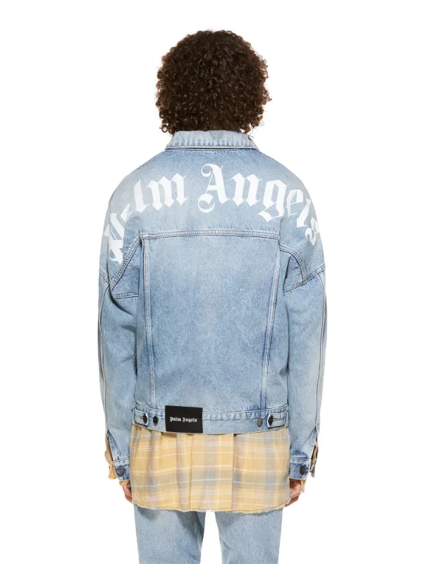 palm angels logo denim jacket