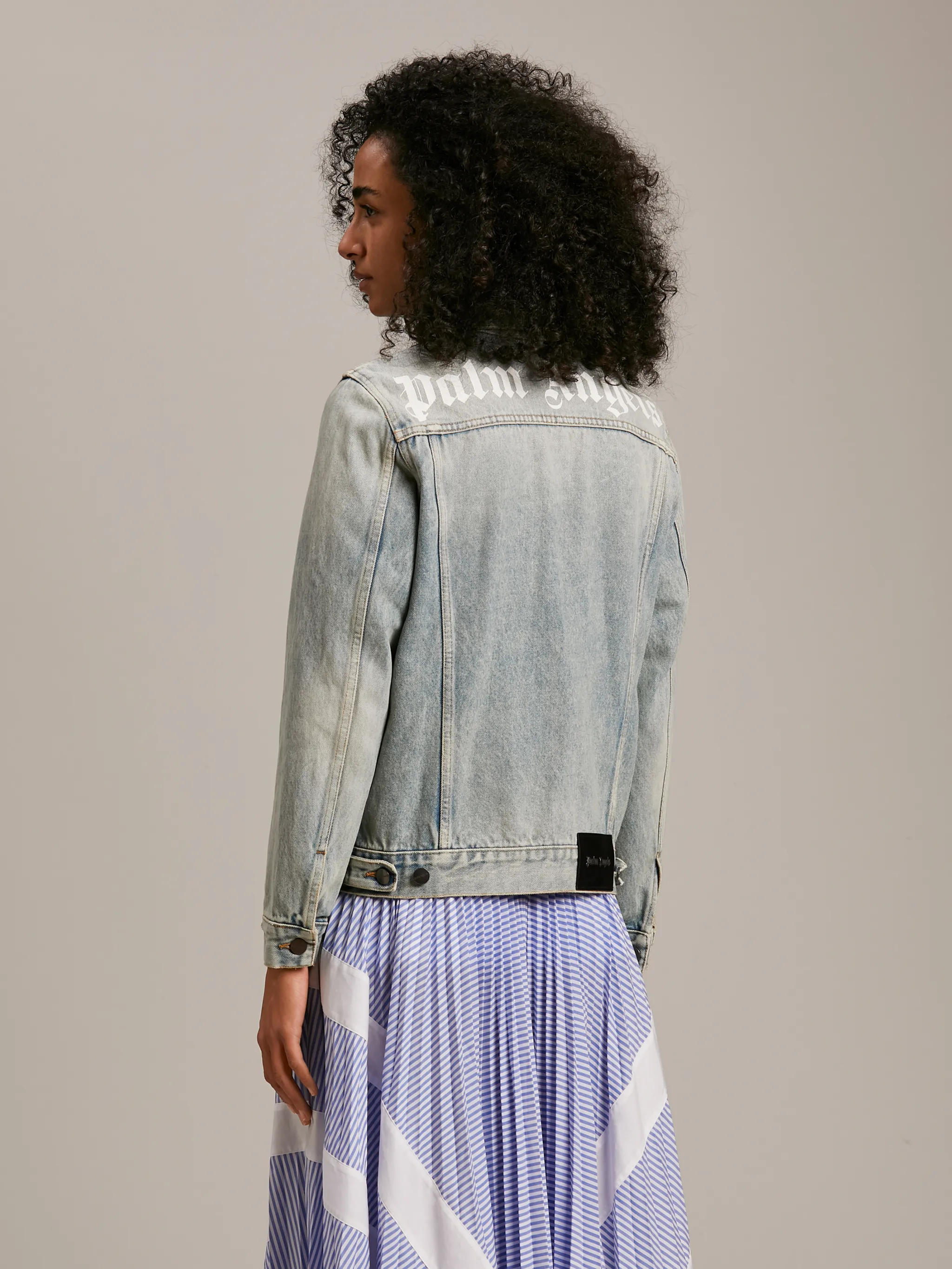 palm angels logo denim jacket