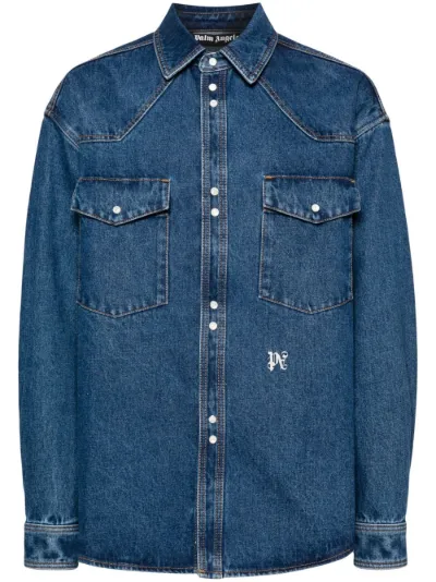 Men's saint laurent denim shirt sale