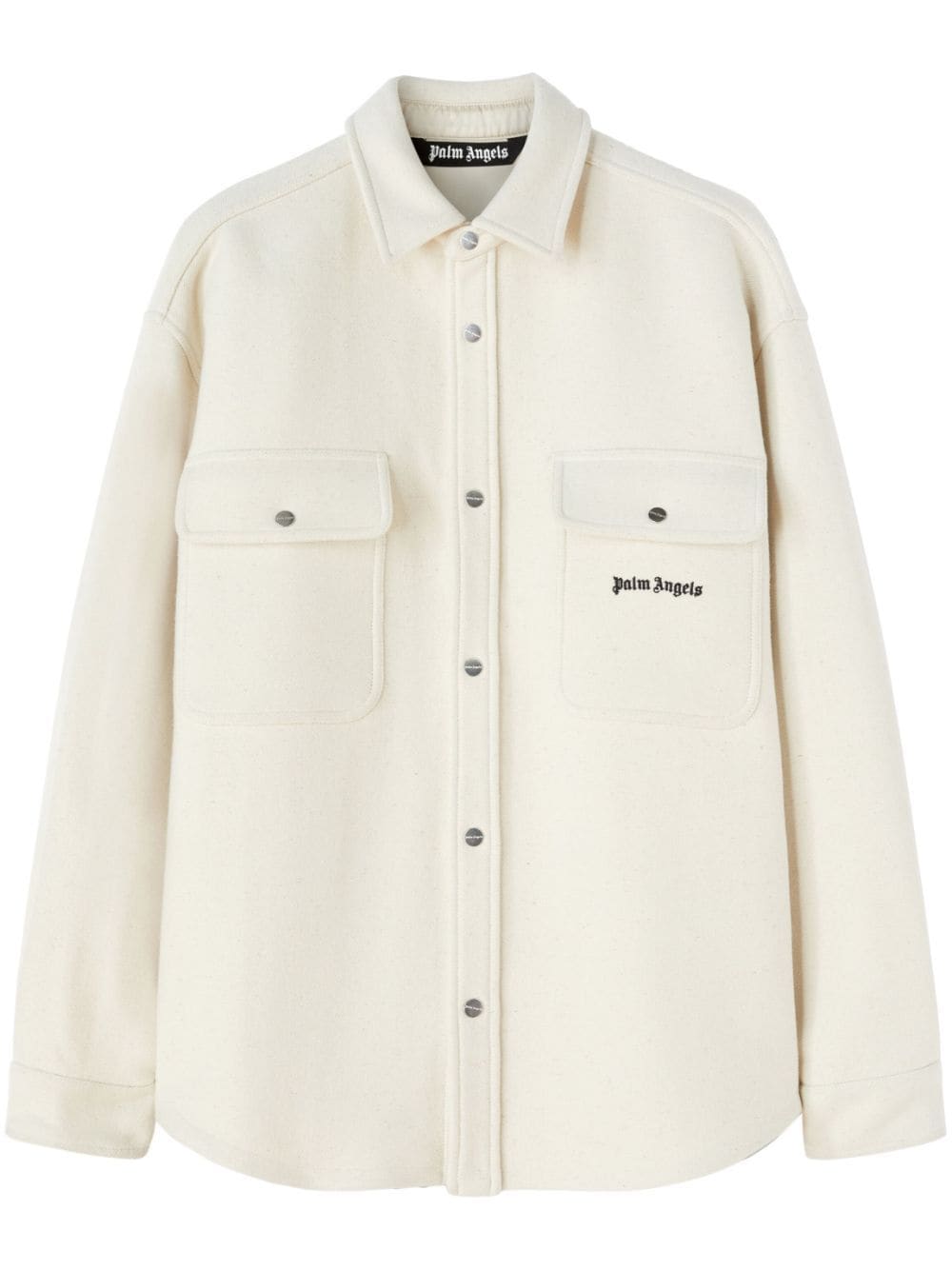 logo-embroidered twill shirt jacket | Palm Angels 