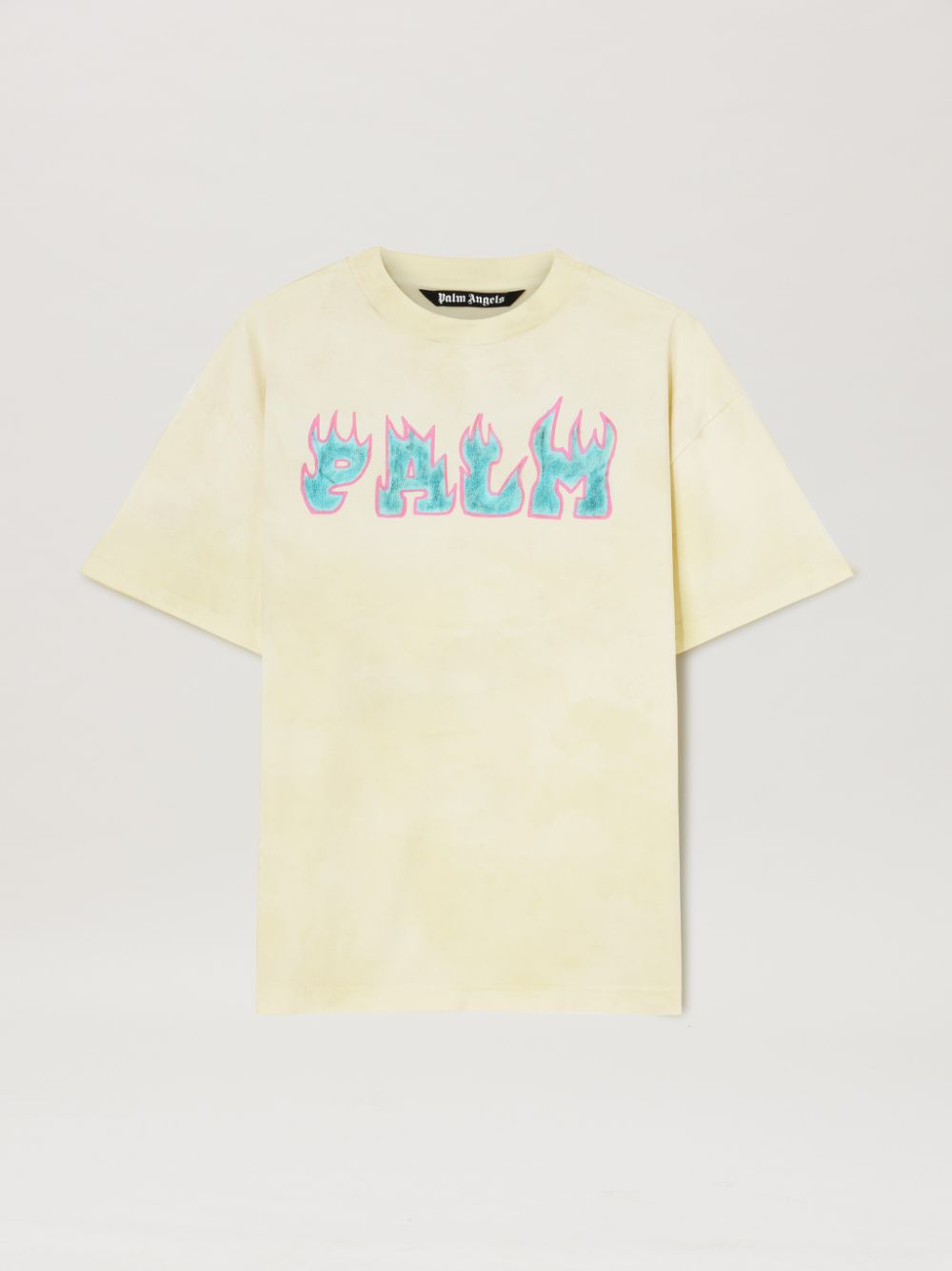 Logo Flames Vint Tee in yellow - Palm Angels® Official