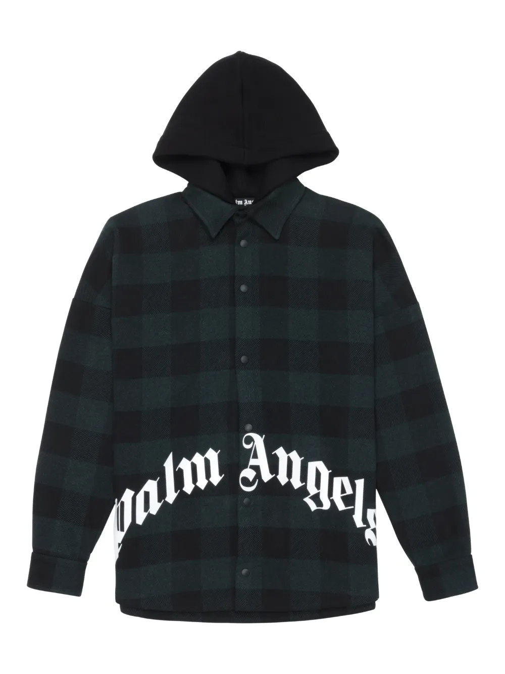 LOGO HOODED OVERSHIRT in green Palm Angels Official