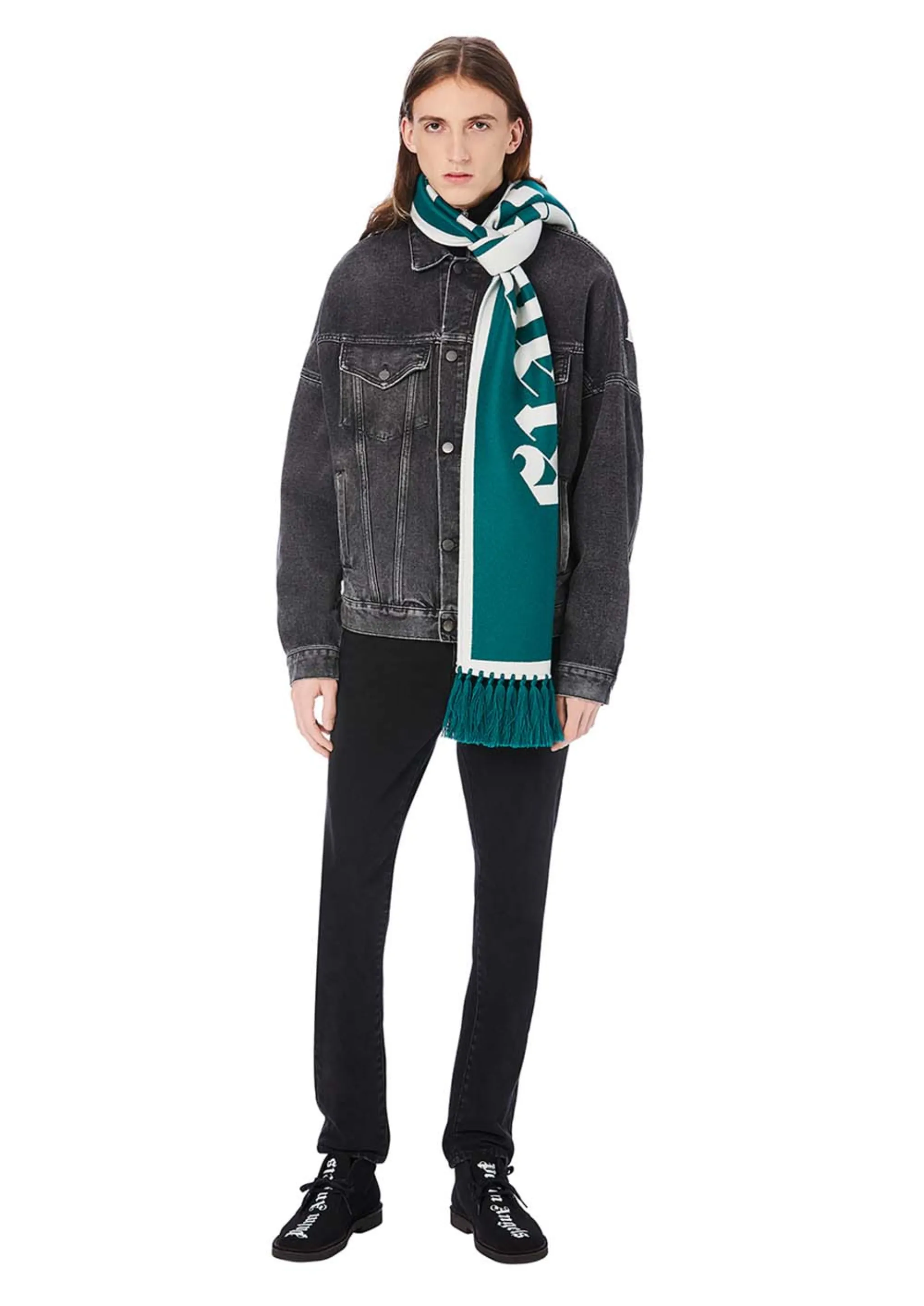 LOGO OVER DENIM JACKET - Palm Angels® Official