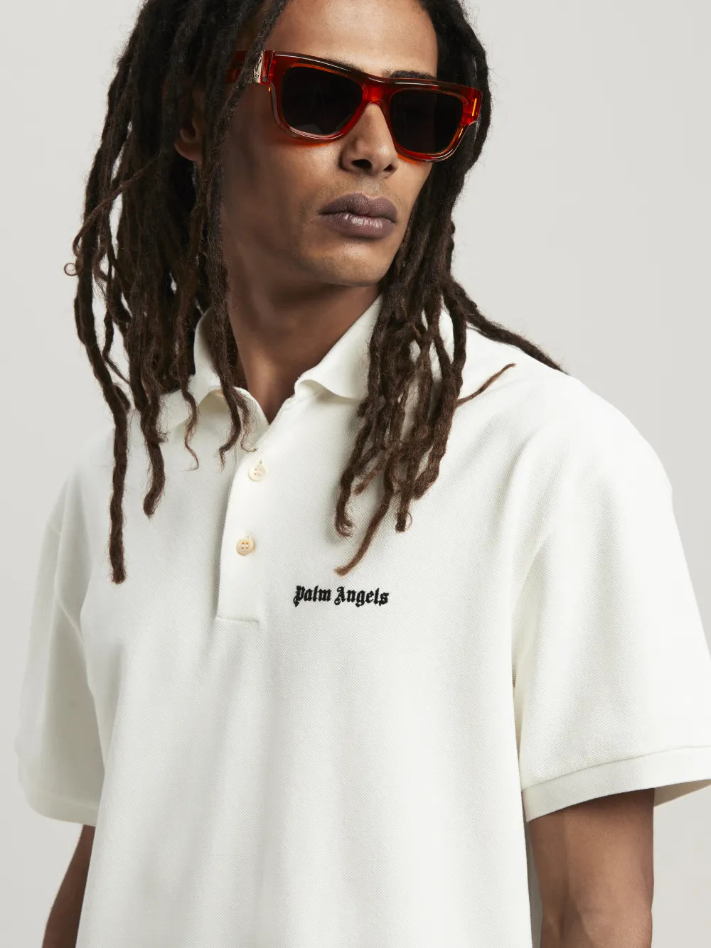 Logo Polo in white - Palm Angels® Official