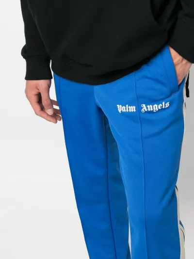 Palm Angels logo-print track pants blue 