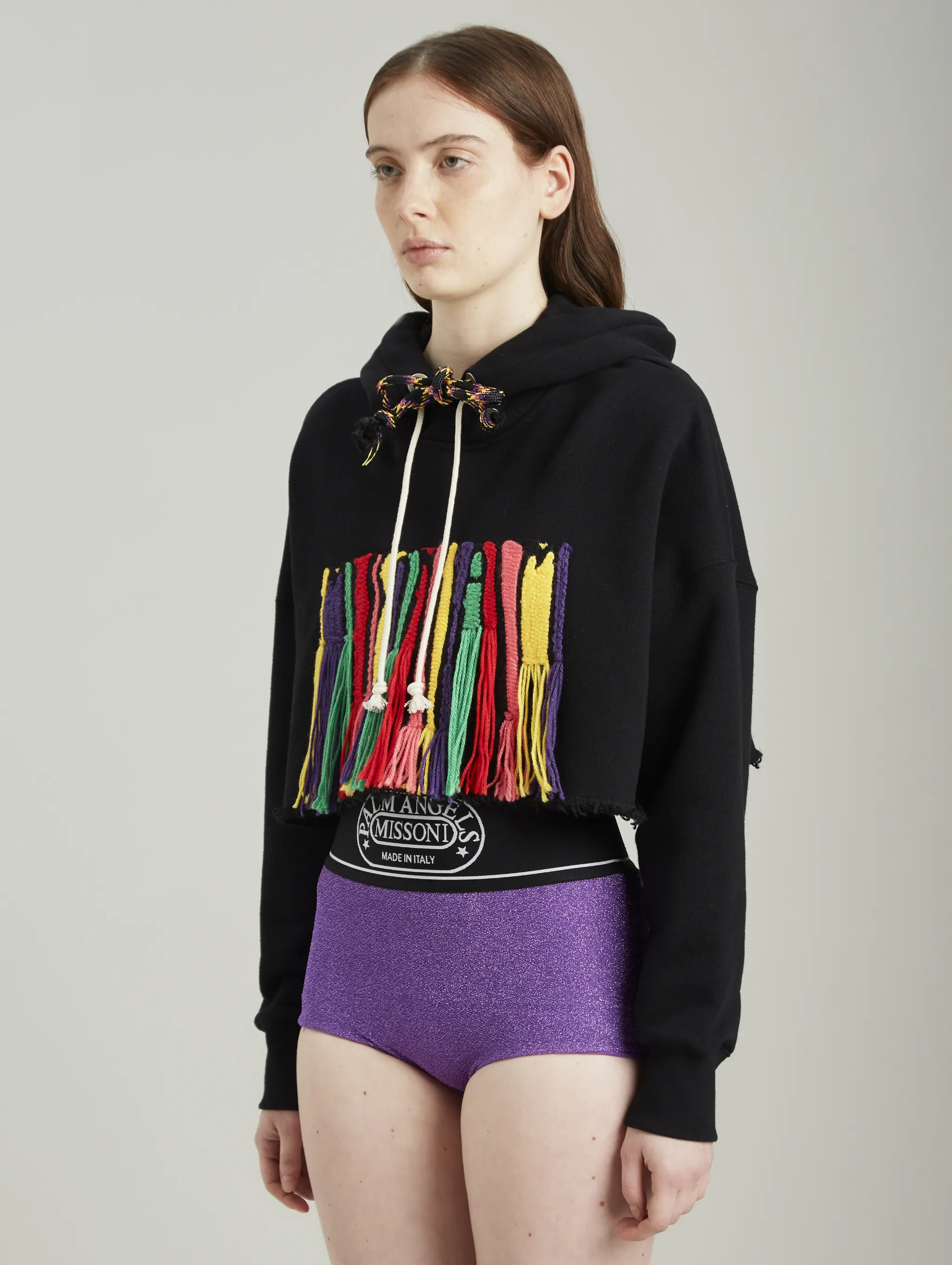 palm angels multicolor logo hoodie