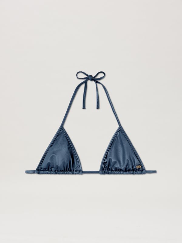 Metallic Triangle Bikini Top in blue - Palm Angels® Official