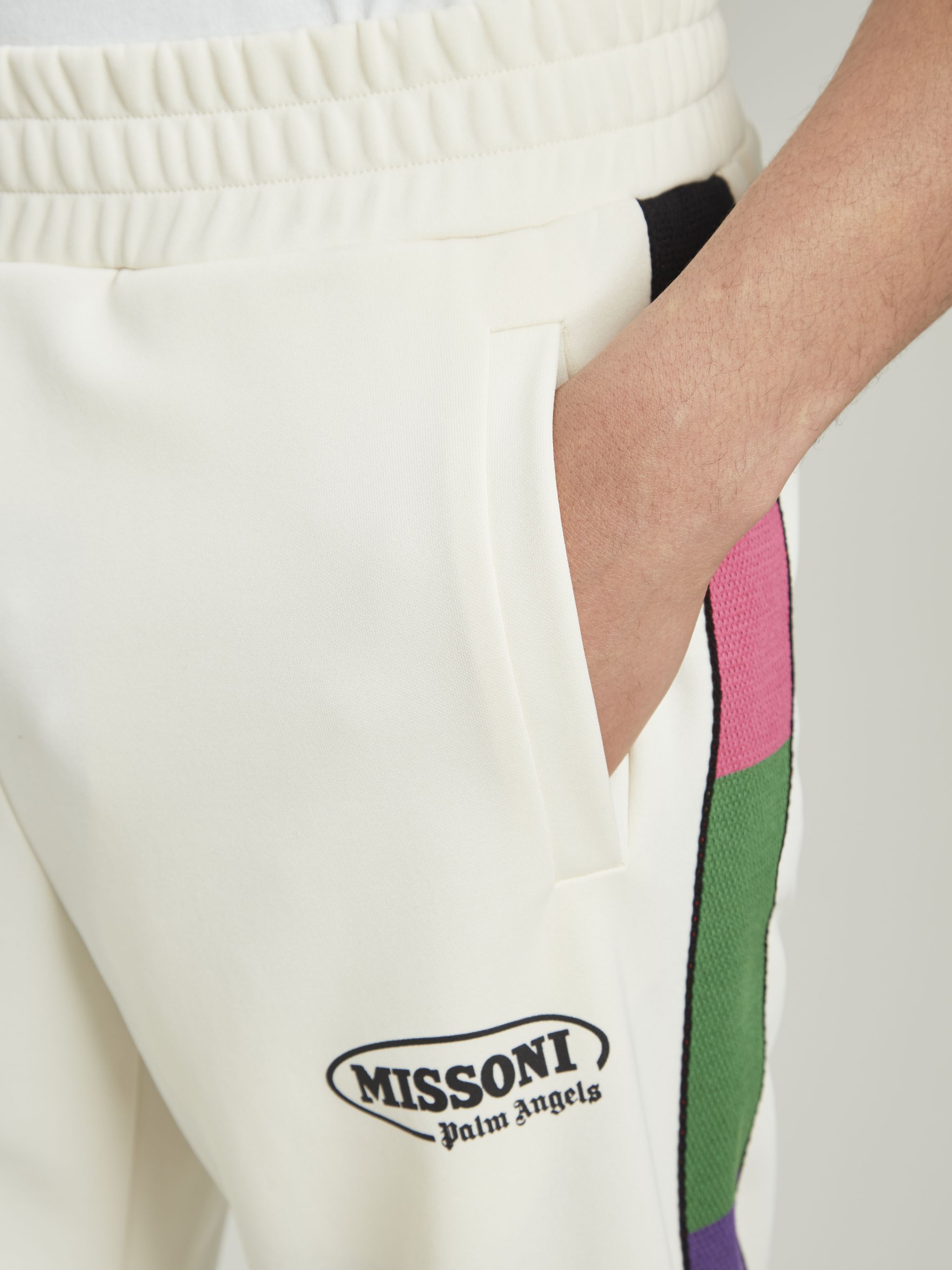 MISSONI TRACK PANTS in white - Palm Angels® Official