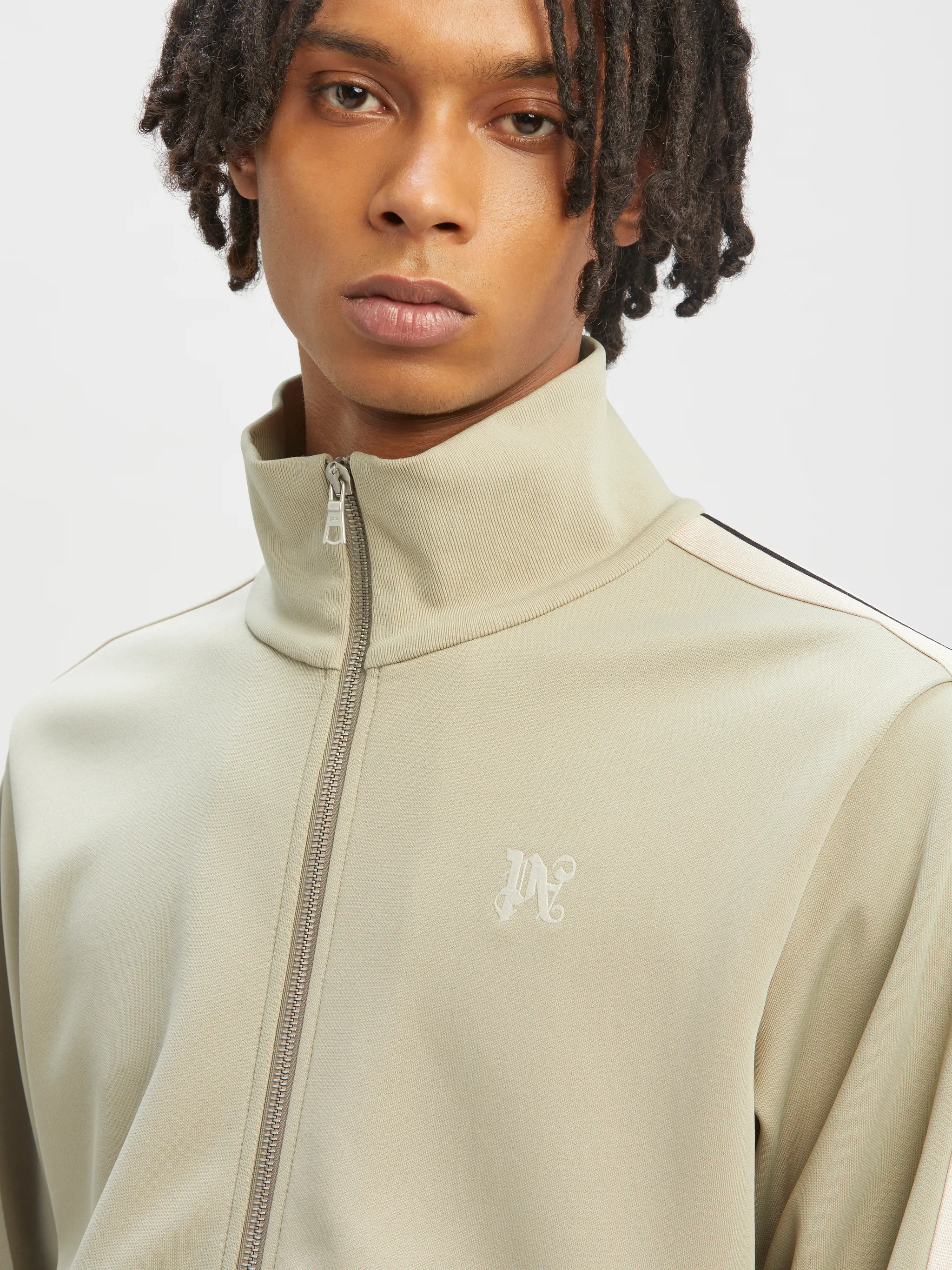 Monogram Track Jacket in grey - Palm Angels® Official