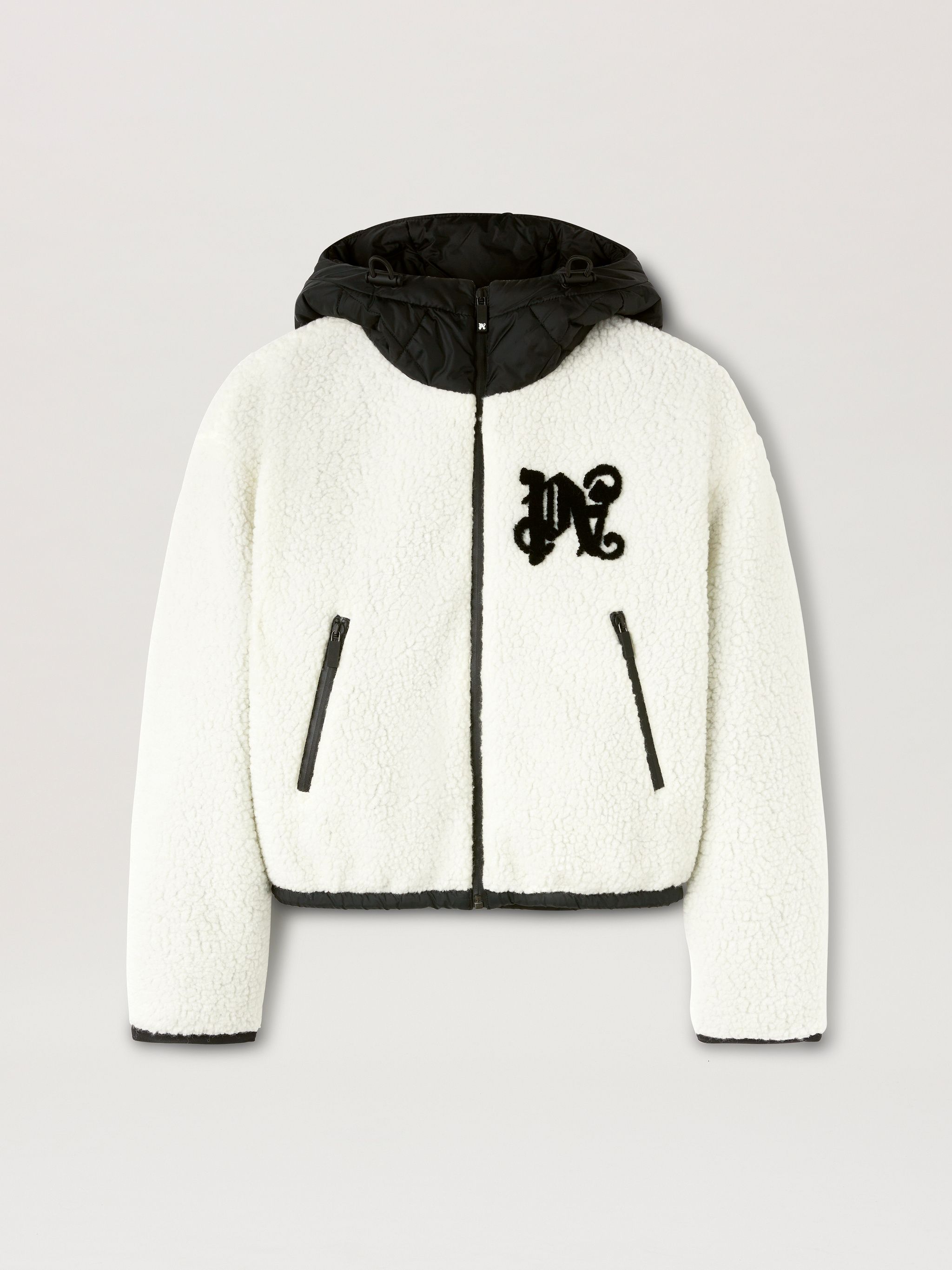 Monogram Cozy Ski Jacket in white - Palm Angels® Official