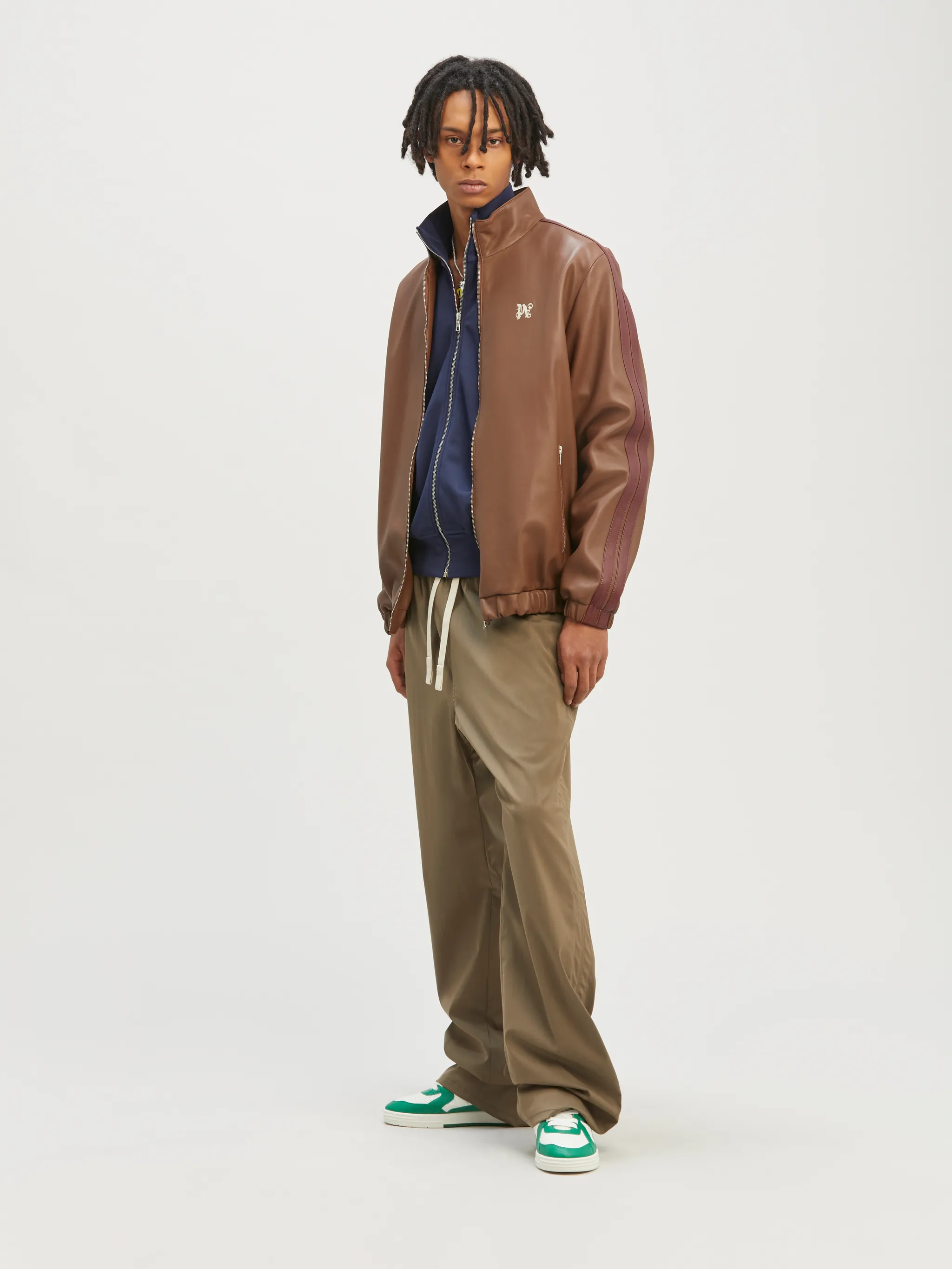 Monogram Leather Track Jacket