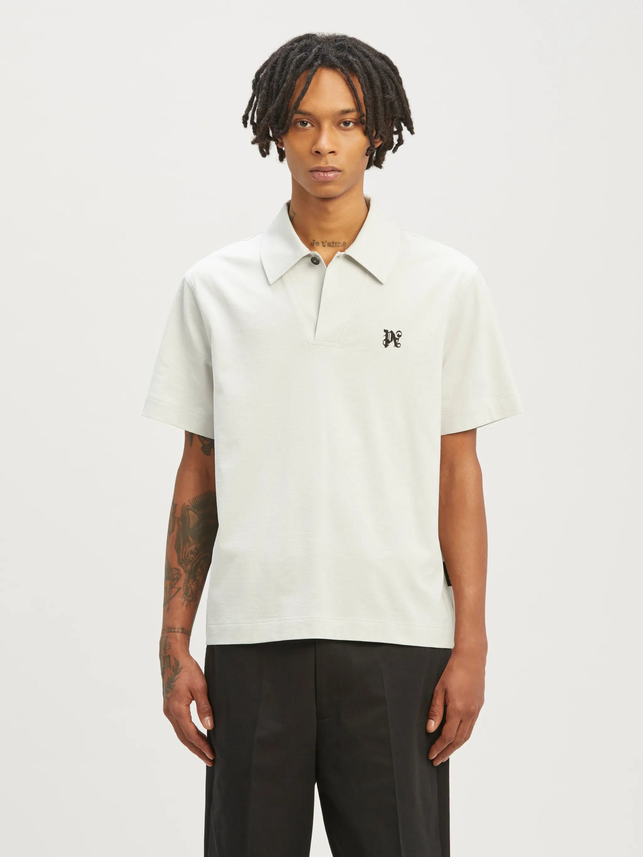 Monogram One Button Polo