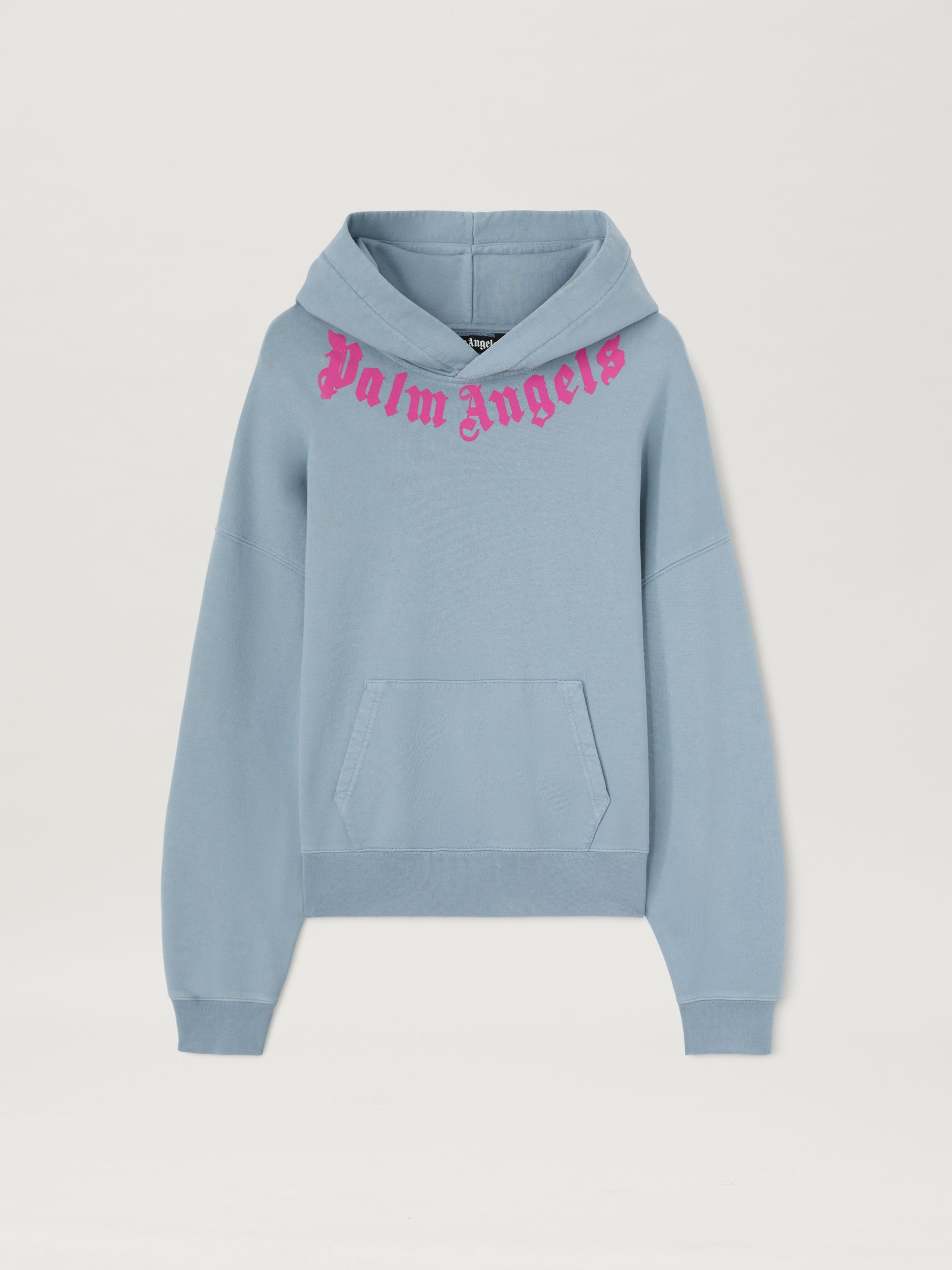 Neck logo Hoodie in grey - Palm Angels® Official