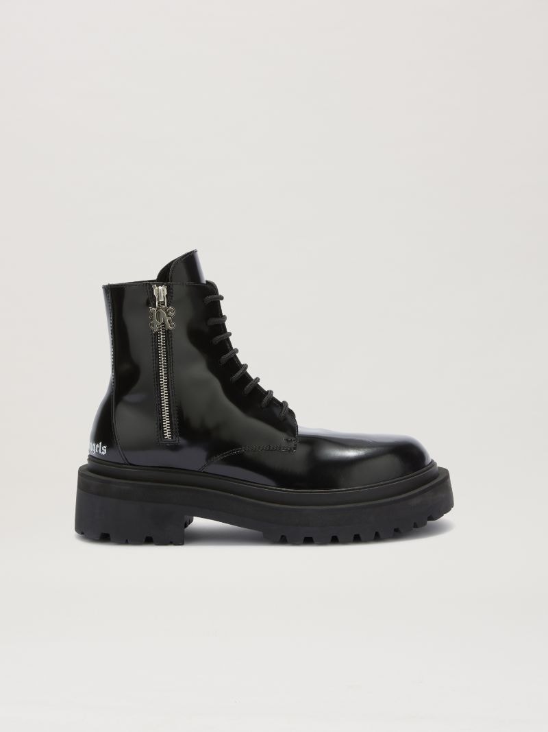 Pa Ankle Combat Boots in black - Palm Angels® Official