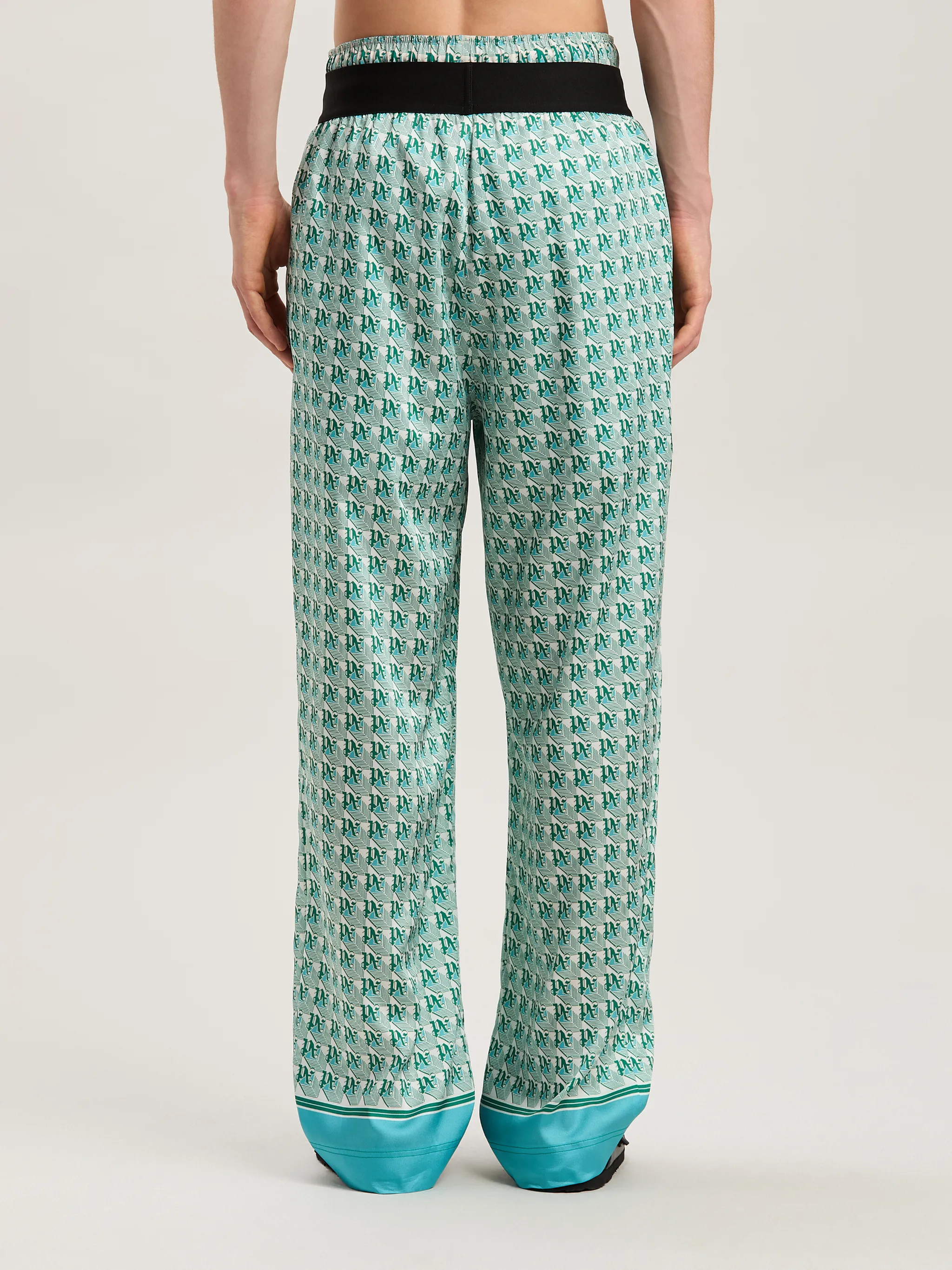 PA Diamond Pajama pants in 550b green - ivory - Palm Angels® Official