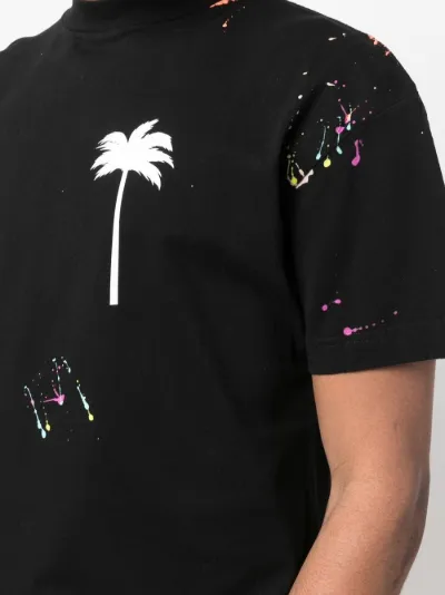 palm angels paint splatter t shirt