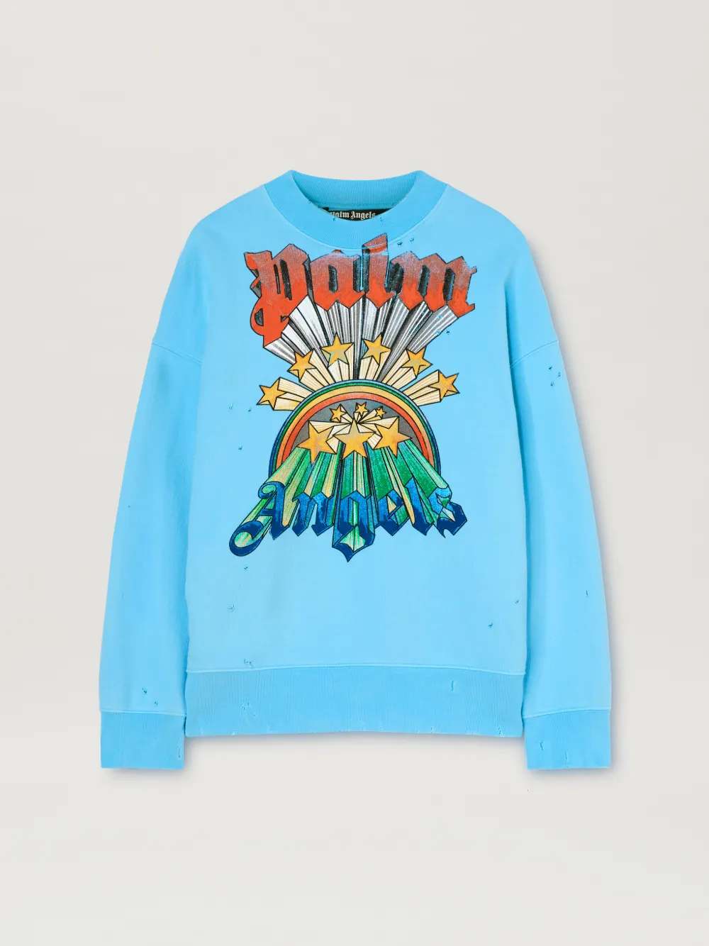 Palm Angels Rainbow Crewneck in blue Palm Angels Official