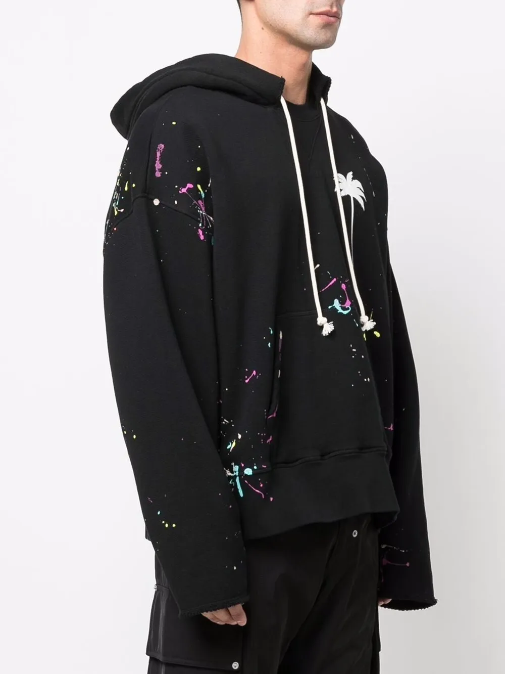 palmprint paintsplatter effect hoodie Palm Angels US