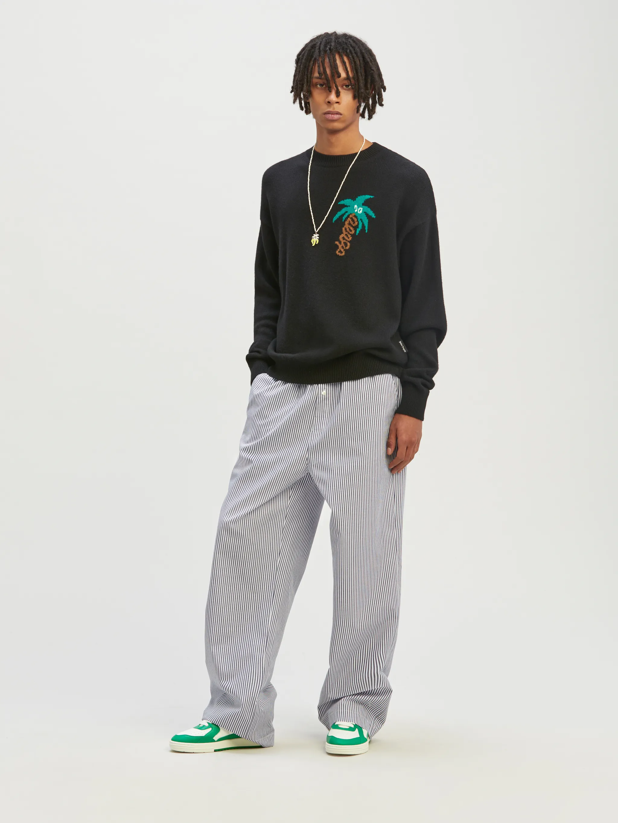 Pantaloni Da Pigiama A Righe Con Logo