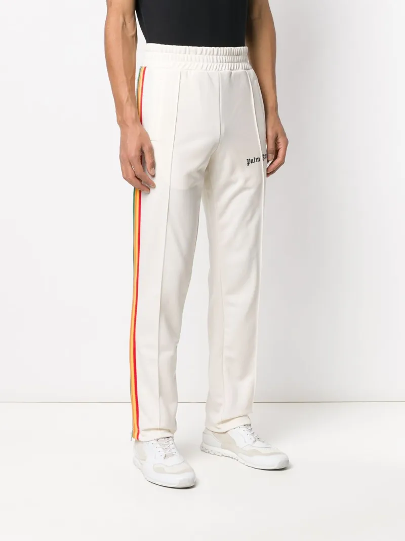 Palm Angels Pantaloni sportivi con bande arcobaleno toni neutri | MODES