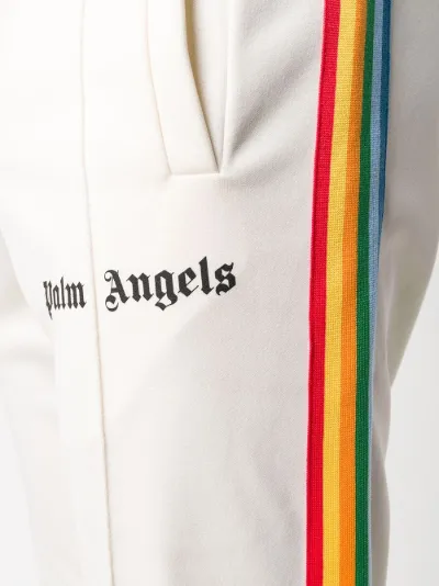 Palm Angels Pantaloni sportivi con bande arcobaleno toni neutri | MODES